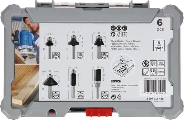 Bosch tillbehör Bosch trim- och kantskärarsats, 6 delar, 8 mm axel 2607017469