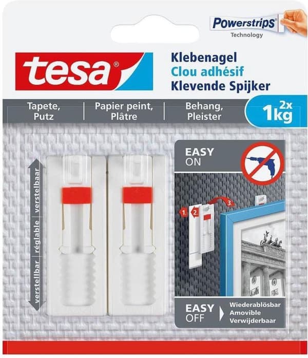 Tesa Justerbara Nail Sensitive Surfaces 1KG - 2 st