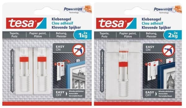 Tesa Justerbara Nail Sensitive Surfaces 1KG - 2 st