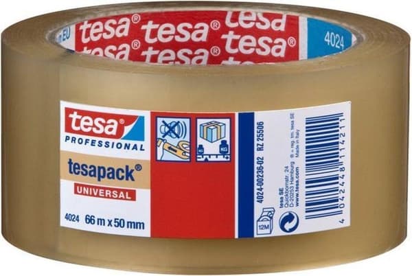 Tesa 04024 Box tätningstejp - Universal - Transparent - 50mm x 66m