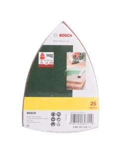 Bosch - sandpappersset - 25 delar - korn: 80, 120, 180, 40 - 62 mm x 102 mm (2607017112)