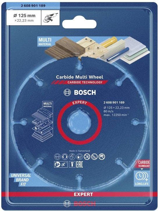 Bosch Expert Carbide Multi Wheel X-LOCK - skæreskive - til plast, træ med søm, hårdttræ - 125 mm