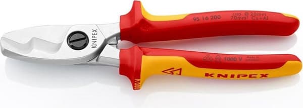 Knipex 9516200 Kabelsaks med dobbelte skær - 200mm