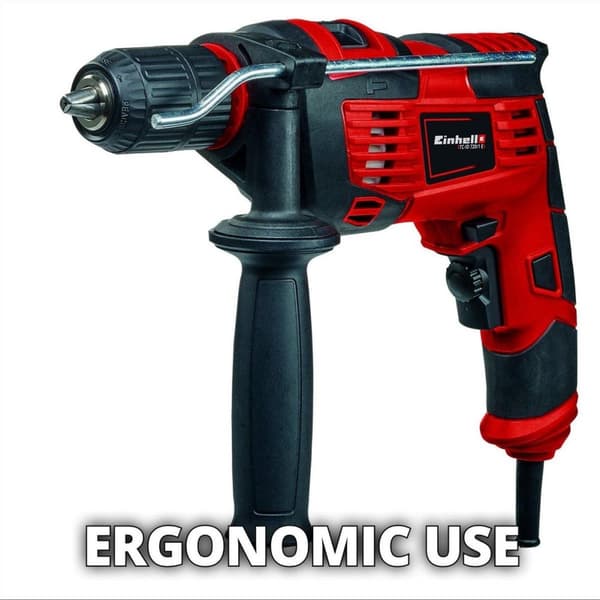 Einhell Slagboresæt TC-ID 720/1 E Kit (650 W - borekraft i træ 25 mm - beton 13 mm - metal 10 mm - metal dybdestop - bælteclips)