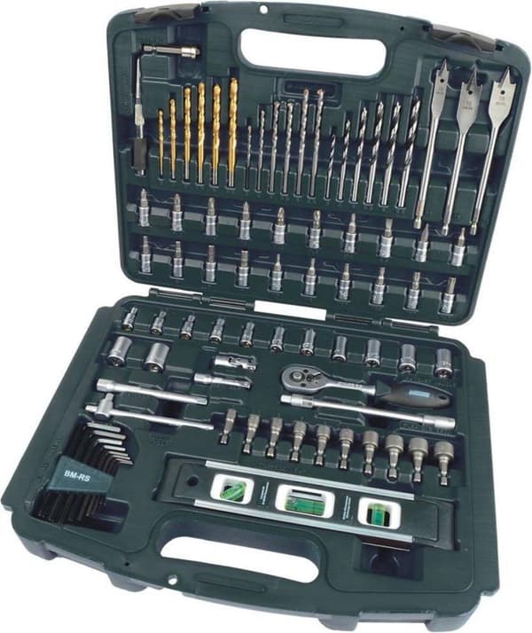 Mannesmann verktygsväska fylld - 163 delar - ergonomiskt utformad - svart, grön
