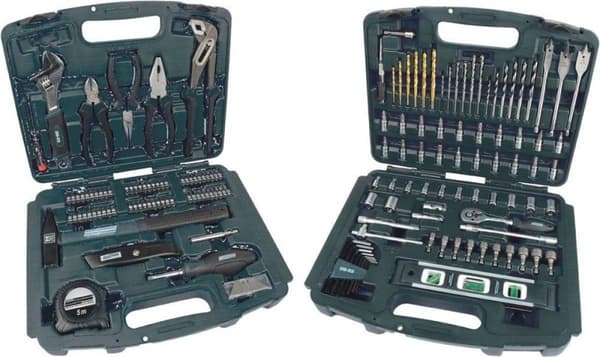 Mannesmann verktygsväska fylld - 163 delar - ergonomiskt utformad - svart, grön