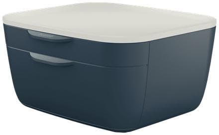 LEITZ Hyggelig skuffeboks, 2 skuffer, grå/lysgrå til DIN A4 format, lysegrå låg, mat overflade, - 1 stk (5357-00-89)