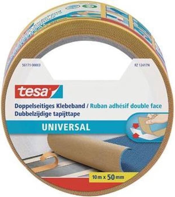 Tesa universal dobbeltsidet tæppetape - 10 mx 50 mm.