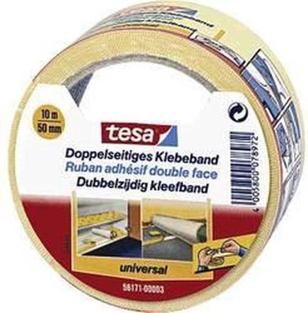 Tesa universal dobbeltsidet tæppetape - 10 mx 50 mm.