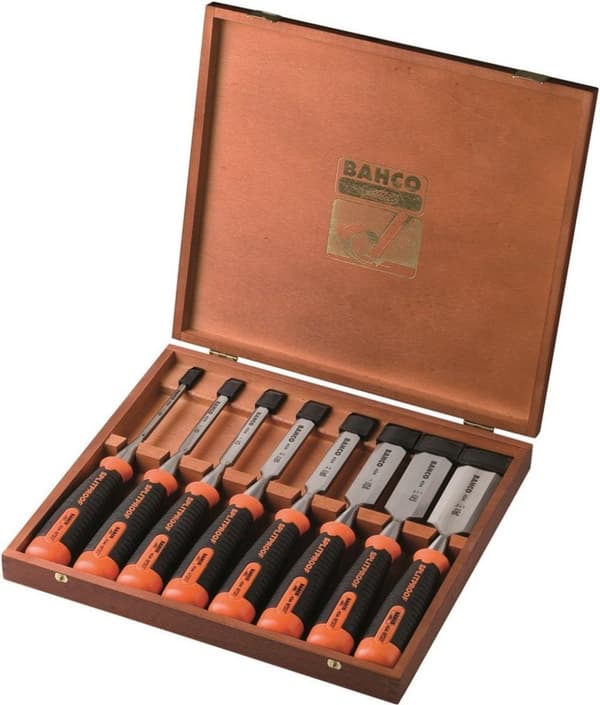 Bahco 434-S8-EUR Ergo 8-delad stämjärnset i trälåda