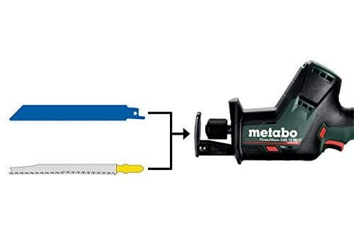 Metabo akkumiekkasaha (ilman akkua, LED-valolla, 12 V, sahanterä käännettävissä 180°, syvyydenrajoitin säädettävissä ilman työkaluja) 602322890