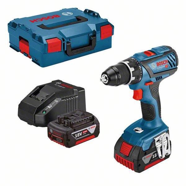 Bosch 0615990L7K 18V Li-Ion batteridrevet boremaskinesæt (2x 3,0Ah) i L-Boxx - 63Nm