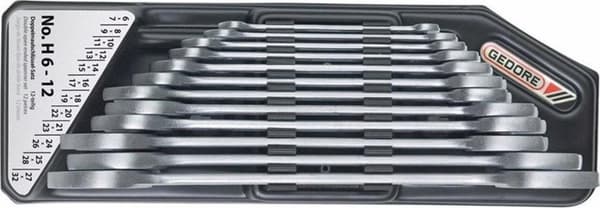 Gedore 6077890 Dobbelt nøglesæt 12-delt 6 - 32 mm DIN 3110