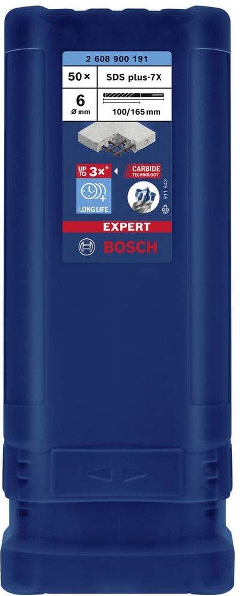 Bosch Tillbehör EXPERT SDS plus-7X 2608900191 Slagborr 50 st 6,00 mm Foglängd 165 mm SDS-Plus 50 st(