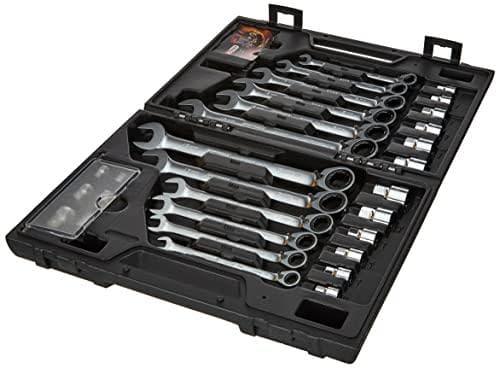 KS TOOLS Werkzeuge-Maschinen GmbH GEARplus RINGSTOP spärrnyckelsats, 30 stycken med adapter (503.4960)
