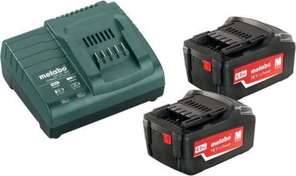 Metabo 685050000 2x Li-Power batteripaket 18 V / 4,0 Ah + laddare ASC 55
