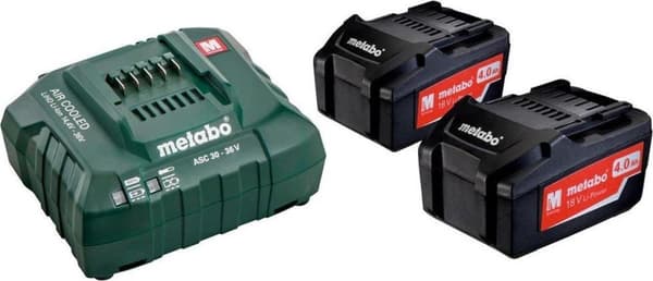 Metabo 685050000 2x Li-Power batteripaket 18 V / 4,0 Ah + laddare ASC 55