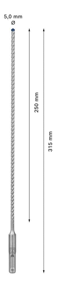Bosch-tarvikkeet EXPERT SDS plus-7X 2608900063 Vasarapora 1 kpl 5,00 mm Yhdistelmäpituus 315 mm SDS-Plus 1 kpl