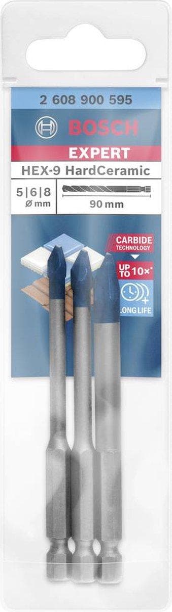 Bosch 2608900595 EXPERT 3-delad kakelborrsats HEX-9 - 5/6/8mm