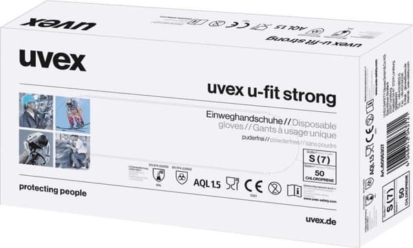 Uvex 6096207 u-fit stærk N2000 Kemikaliebestandig handske Størrelse (handsker): S EN 374 50 stk.
