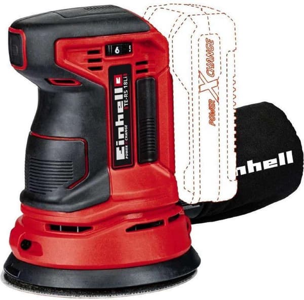 Einhell TE-RS 18 Li SOLO Cordless Random Orbit Sander Power-X-Change - 18 V / Li-Ion - Oscillationer: 14.000 - 20.000 p/min - Slibeflade / Slibeskive: