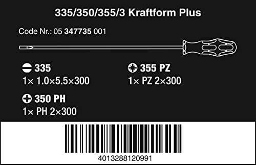 Wera Kraftform Plus - Series 300 - skruvmejselsats - 3 delar (05347735002)