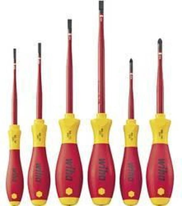 Wiha 3201 ZK6 6-delad SoftFinish slimFix VDE skruvmejselset - Slot/Pozidrive