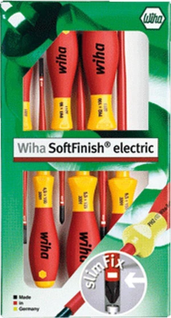 Wiha 3201 ZK6 6-delad SoftFinish slimFix VDE skruvmejselset - Slot/Pozidrive