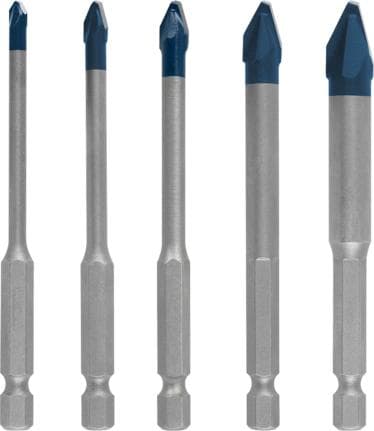 Bosch Expert HEX-9 HardCeramic - borrset - för mjuka kakel, hårda kakel - 5 stycken - 5 mm, 6 mm, 8 mm, 10 mm, 4 mm - längd: 90 mm