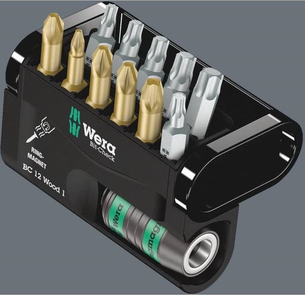 Wera Bit-Check 12 Træ 1 SB 05136390001 Bitsæt 1/4 (6,3 mm) Inkl. bit holder