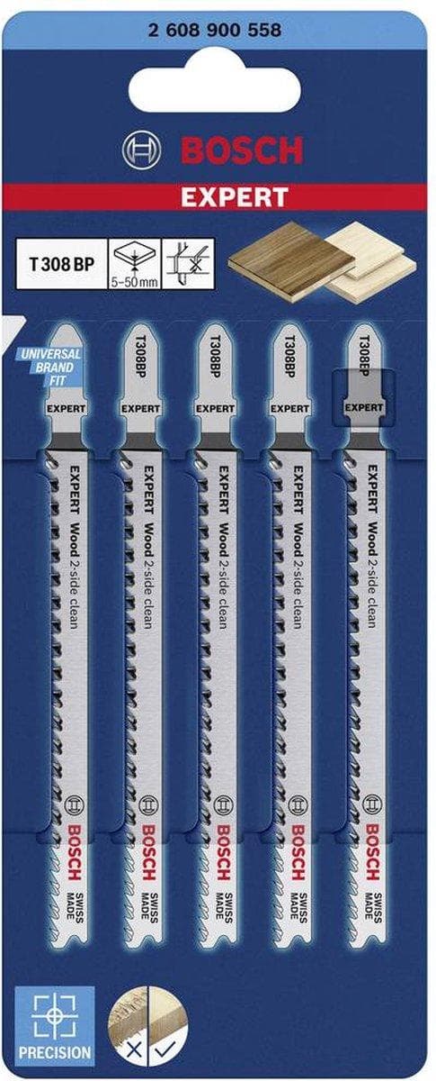 Bosch Accessories 2608900558 EXPERT "Puu 2-side clean" T 308 BP Pistosahan terä, 5 kpl Ei käytössä 5 kpl