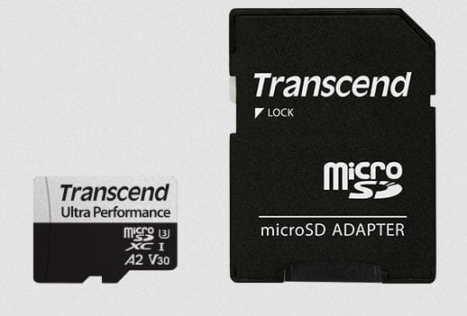 Transcend 340S - Flash-minneskort - 64GB - A2 / Video Class V30 / UHS-I U3 / Class10 - microSDXC