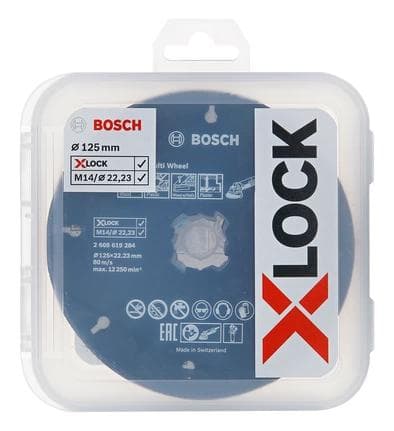 Bosch X-LOCK - Skære- og slibeskivesæt - til træ, metal, plast - 5 stk - 125 mm