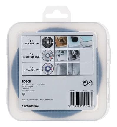 Bosch X-LOCK - Skære- og slibeskivesæt - til træ, metal, plast - 5 stk - 125 mm