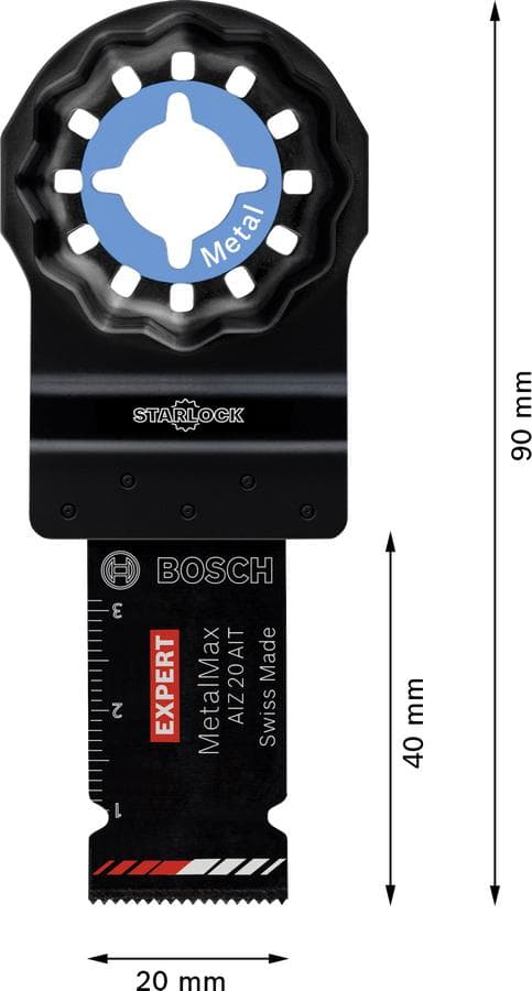 Bosch-tarvikkeet 2608900012 EXPERT MetalMax AIZ 20 AIT kovametallipistosahanterä, 1 kappale (2608900012)