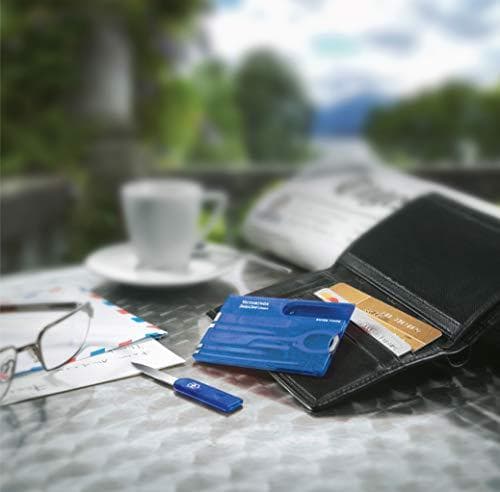 Victorinox lommekniv Swiss Card Classic (10 funktioner, saks, nål, pen) blå gennemsigtig