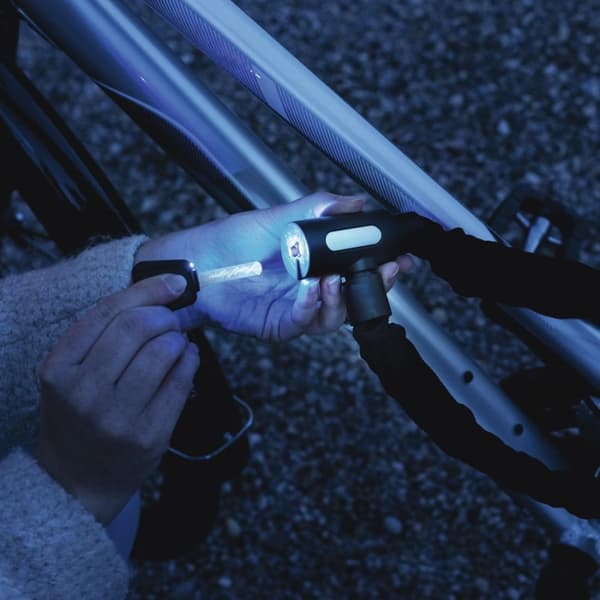Hama cykelkædelås med oplyst nøgle, 120 cm, sort (00178116)