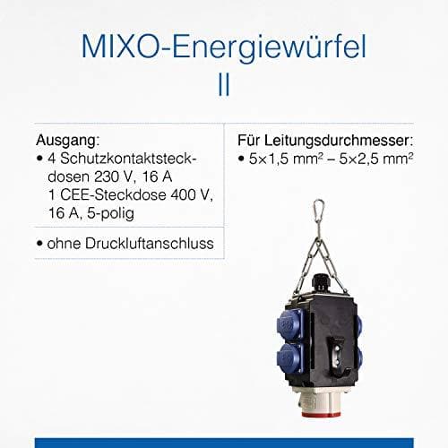 AS SCHWABE energiterning II til ophængning, IP44, med 4 beskyttelsesstik 16A, 230V og 1 CEE 16A, 400V 5p (60733)