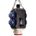 Miniatyrbillede 1 af 5: AS SCHWABE energiterning II til ophængning, IP44, med 4 beskyttelsesstik 16A, 230V og 1 CEE 16A, 400V 5p (60733)