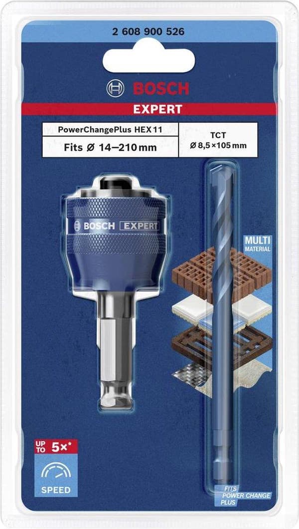 Bosch 2608900526 EXPERT Adapter Power-Change Plus 11 med pilotbor TC Ø 8,5 x 105 mm