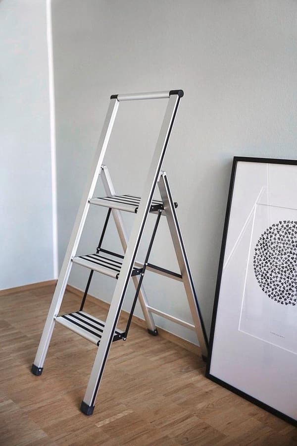 Wenko Husholdningstrappe 3-trins 44 X 119 Cm Aluminium Sølv
