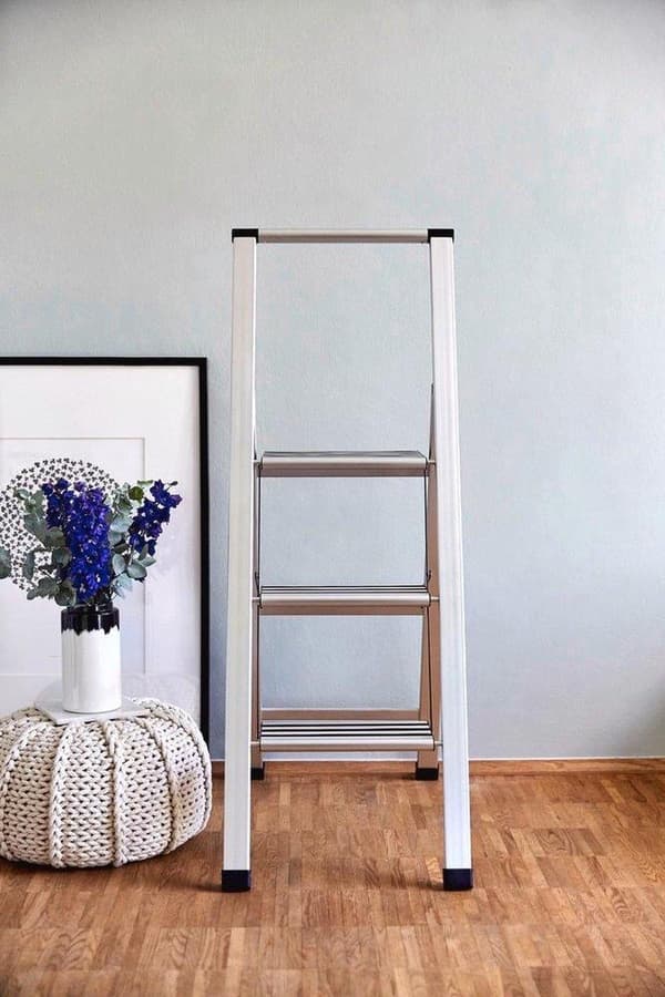 Wenko Husholdningstrappe 3-trins 44 X 119 Cm Aluminium Sølv