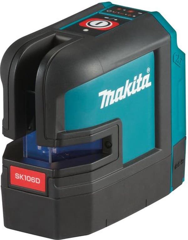 Makita SK106DZ 10,8V Li-Ion batteri Cross line laser krop i taske - 2 linjer - 25m - rød
