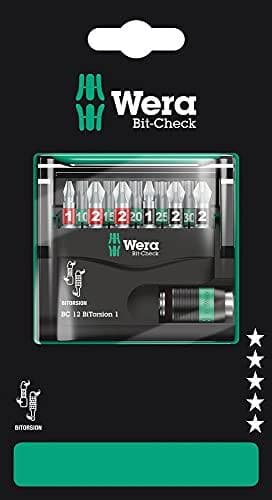 Wera Bit-Check 12 BiTorsion 1 SB 05136385001 bitssats 1/4 (6,3 mm) inkl bitshållare
