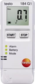 Pikkukuva 1 / 3: testo 184 G1 Multi dataloggeri Mitattava yksikkö: Lämpötila, Kosteus, Kiihtyvyys/Värinä -20 - +70 °C 0 - 100 % Hrel 0 - 10 G