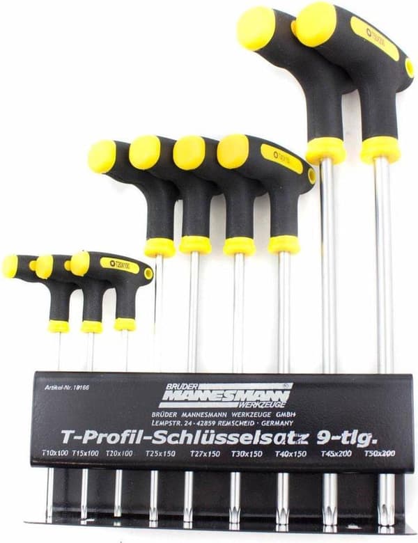 Brüder Mannesmann Torx T-greb (sæt 9 styk) i standard