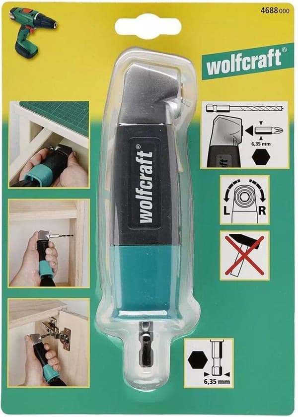 Wolfcraft 4688000 Vinkeldrev til skruemaskine - 90 grader - 13Nm