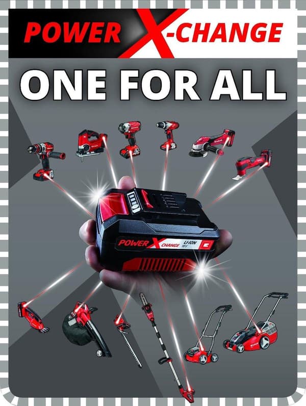 EINHELL batteri græs- og hækkeklipper GE-CG 18 Li Solo - Power-X-Change - 18 V - Klippe-/klippebredde: 100/200 mm - Uden batteri & oplader