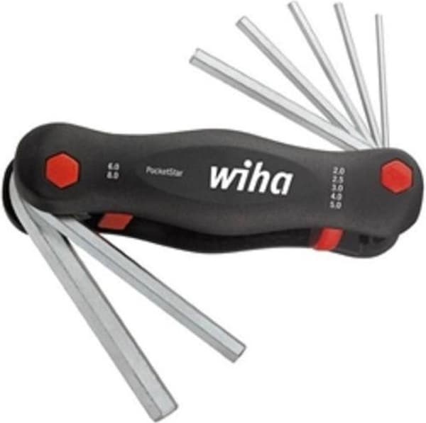 Wiha 351 PG7 7-delad Mini PocketStar insexnyckelset - utfällbar modell - 2-8mm