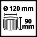 Miniatyrbillede 3 af 5: EINHELL 2351311 - plisseret filter egnet til askesuger (2351311)